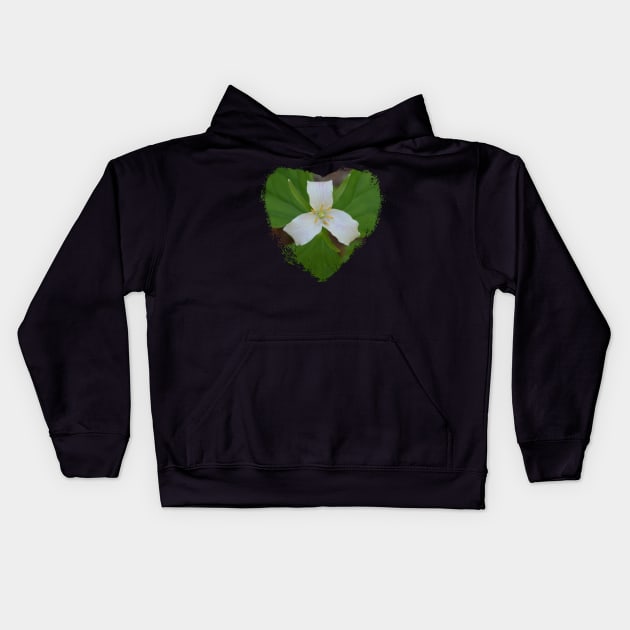 Trillium Heart Kids Hoodie by Whisperingpeaks